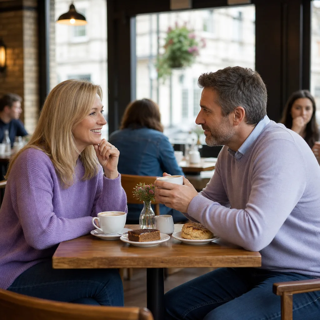 Person updating a dating profile at a kitchen table in Oxfordshire